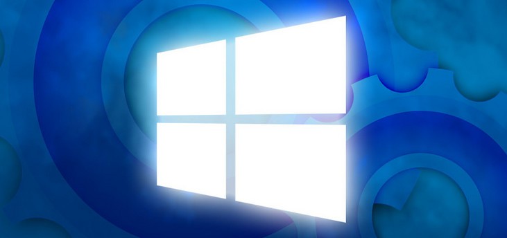 Логотип Windows на фоне механизма