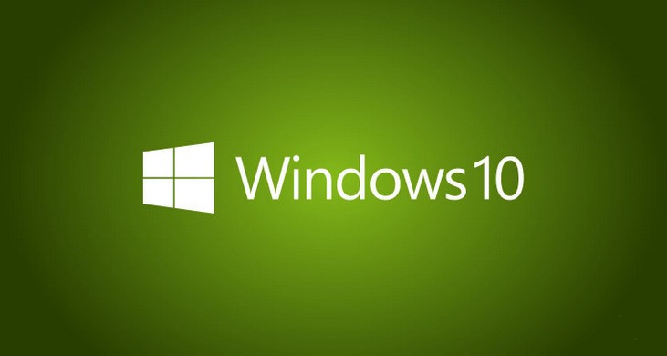 Логотип windows 10 на зелёном фоне