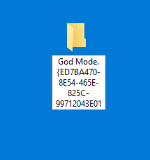Создание папки с названием God Mode